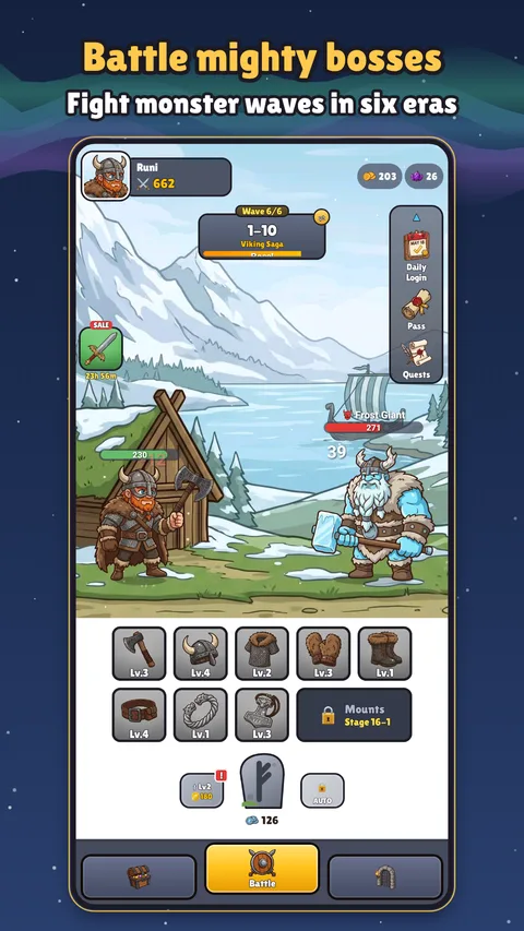Battling the Frost Giant boss